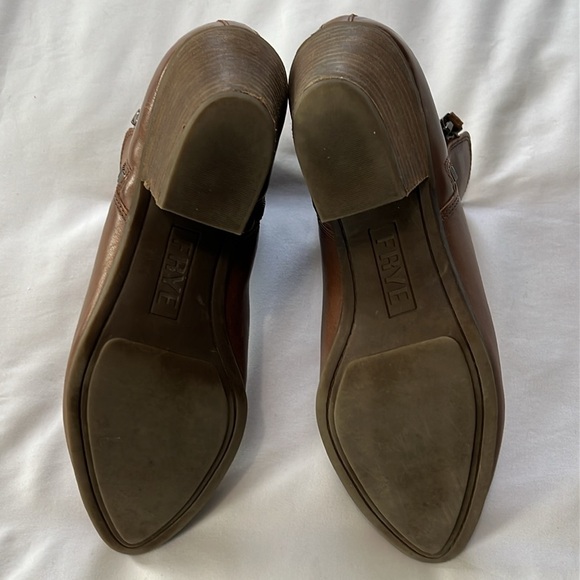 Frye Judith Double Zip Brown Leather Ankle Boots - Picture 12 of 13